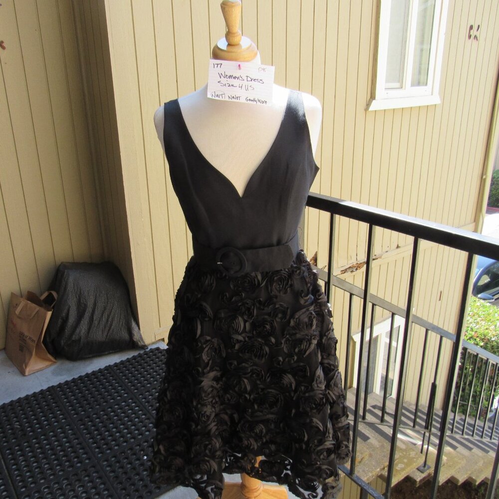#177  NEW WOMEN'S LITTLE BLACK DRESS WITH FRILLS BY PHASE EIGHT  (4US)